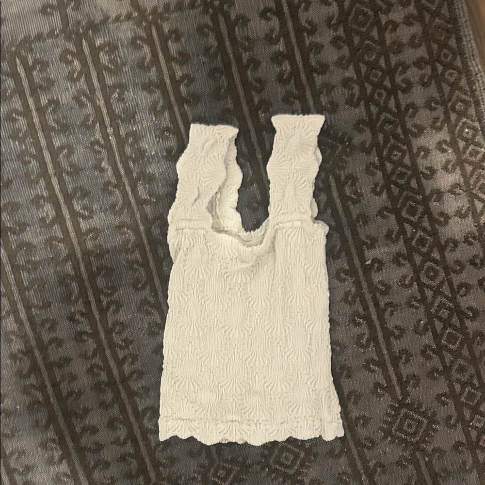 Free People Cream Textured Tank Top
